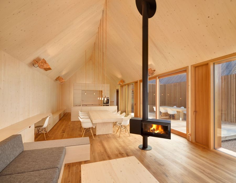 Wohnzimmer aus Holz
