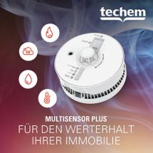 Anzeige der Firma Techem für einen Multisensor/Gefahrenmelder